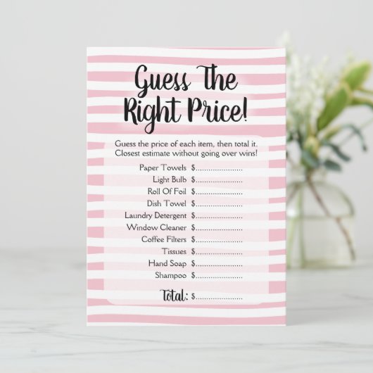 Raad eens dat het Vrijgezellenfeest Prijs Wit Kaart (Staand voorkant)