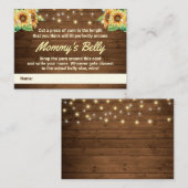 Raad eens dat Mommys Belly Game Card Sunflower Bab Informatiekaartje (Voorkant / Achterkant)