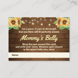 Raad eens dat Mommys Belly Game Card Sunflower Bab Informatiekaartje