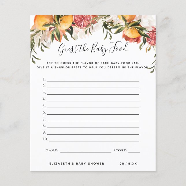 Raad eens de Baby | BABY SHOWER (Voorkant)