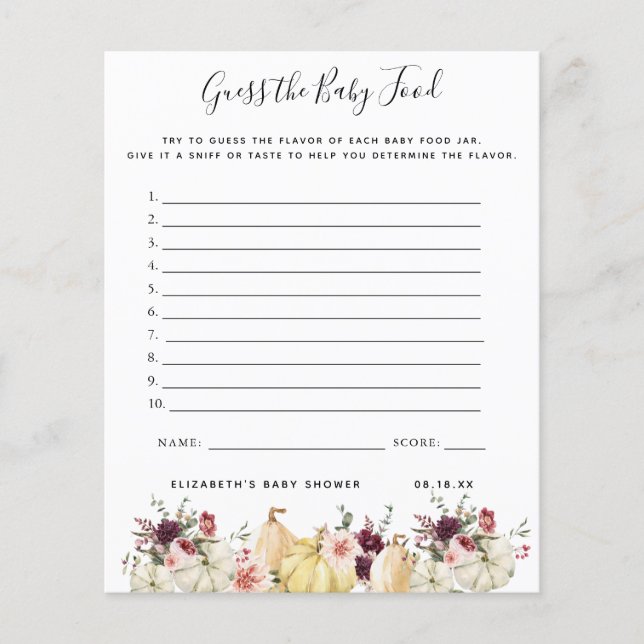 Raad eens de Baby | BABY SHOWER (Voorkant)