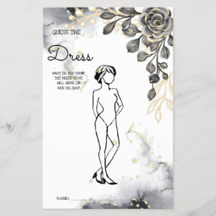Raad eens de Dress Black Rozen BridalShower-spelka Flyer