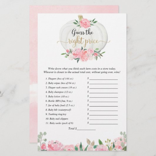 Raad eens de juiste prijs voor herfst pompoenen do (Voorkant / Achterkant)