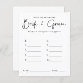 Raad eens de leeftijd | VRIJGEZELLENFEEST (Voorkant / Achterkant)