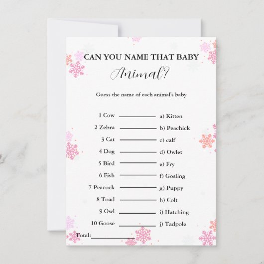 Raad eens de naam van de baby animal baby shower K Kaart (Voorkant)