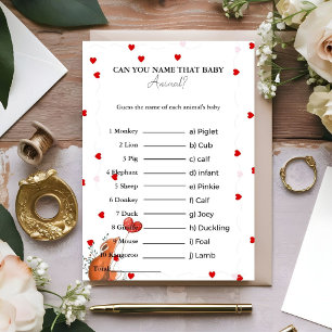 Raad eens de naam van de baby animal baby shower K Kaart