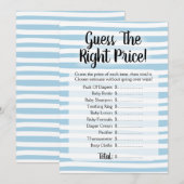 Raad eens de prijs die het Baby shower blauw wit h Kaart (Voorkant / Achterkant)