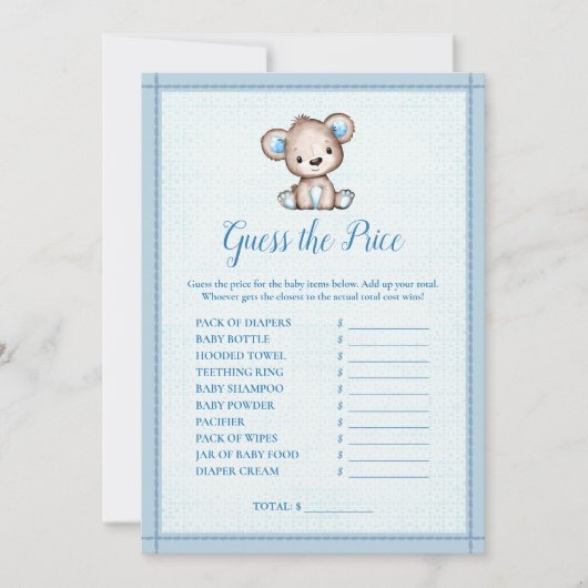 Raad eens de prijs van het Beer dat schokdemper is Kaart (Voorkant)