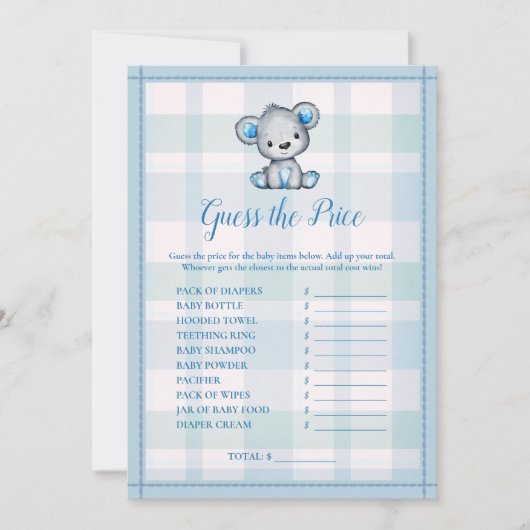 Raad eens de prijs van het Game Beer van de Game v Kaart (Voorkant)