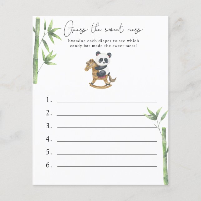 Raad eens de Sweet Mess - Baby shower Game (Voorkant)