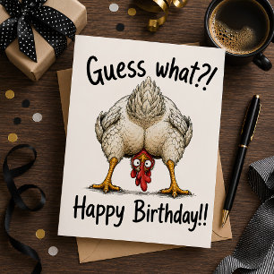 Raad eens?! Gefeliciteerd met je verjaardag!! Feestdagenkaart