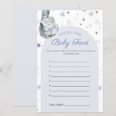 Raad eens het Baby Elephant Blue Baby shower (Voorkant / Achterkant)