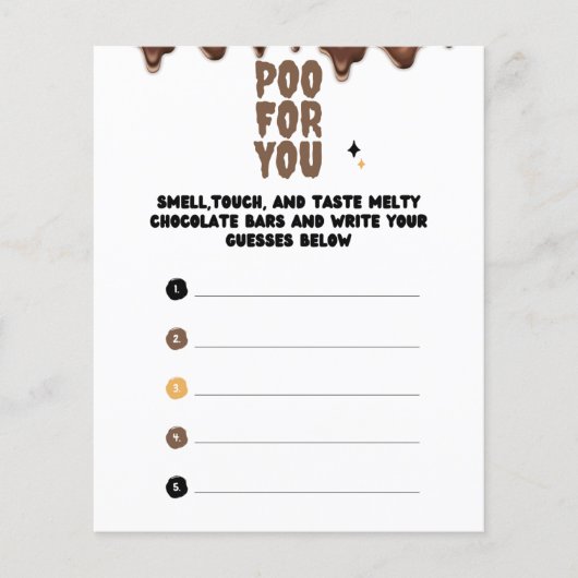 Raad eens het Chocolate Baby shower Game (Voorkant)