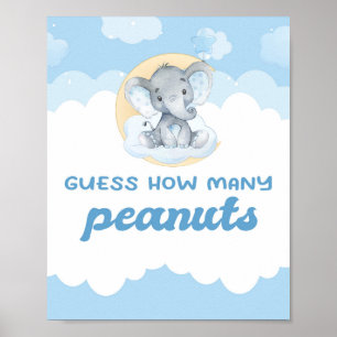 Raad eens hoeveel Baby shower pinda's elphant Boy Poster