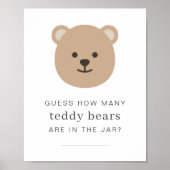 Raad eens hoeveel Beren in de pot - Beer gezicht t Poster (Voorkant)