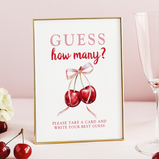 Raad eens hoeveel Cherry Baby shower spel Poster