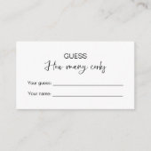 Raad eens hoeveel Corks Bruidsspel Informatiekaartje (Voorkant)