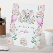 Raad eens hoeveel fopspenen Baby olifantspioenen Reclamebord Met Voetstuk (Insitu)