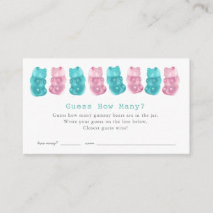 Raad eens hoeveel gummy Beren Baby shower game Informatiekaartje