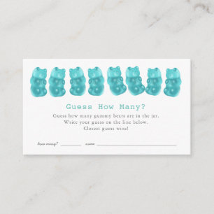 Raad eens hoeveel Gummy Beren Blue Baby shower Gam Informatiekaartje