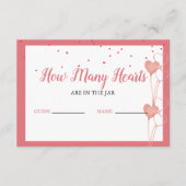 Raad eens hoeveel harten er in het Vrijgezellenfee Informatiekaartje (Voorkant)