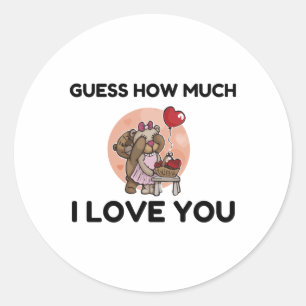 RAAD EENS HOEVEEL IK VAN JE HOU RONDE STICKER