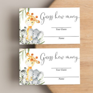 Raad eens hoeveel kaarten safari schattige dieren 