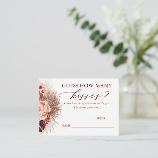 Raad eens hoeveel Kisses Pampas Grass Game Kaarten (Staand voorkant)