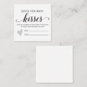 Raad eens hoeveel kisses vrijgezellenfeest spel informatiekaartje (Voorkant / Achterkant)