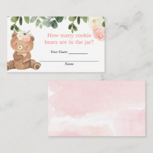 Raad eens hoeveel koekjesberen baby shower invoege informatiekaartje