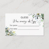 Raad eens hoeveel kussen bruids spel informatiekaartje (Voorkant)