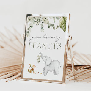 Raad eens hoeveel Peanuts Baby shower spel teken Poster