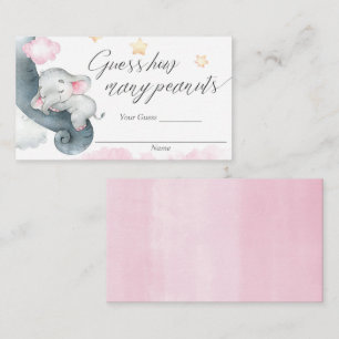 Raad eens hoeveel pindaketten baby shower inbrenge informatiekaartje