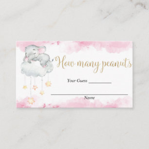 Raad eens hoeveel pindaketten baby shower inbrenge informatiekaartje