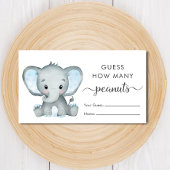 Raad eens hoeveel pinda's elephant Baby Boy Shower Informatiekaartje