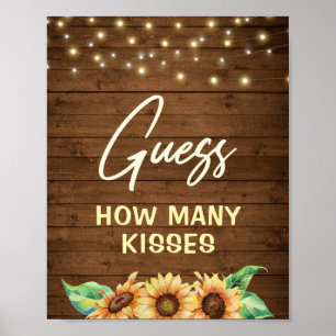Raad eens hoeveel pinda's kisses Snoepjes zonneblo Poster