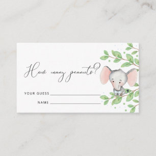 Raad eens hoeveel pinda's olifant Baby shower E Informatiekaartje