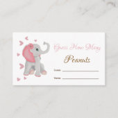 Raad eens hoeveel pinda's olifant Baby shower game Informatiekaartje (Voorkant)
