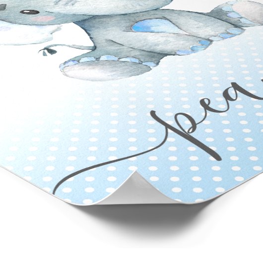 Raad eens hoeveel pinda's olifant Baby shower Poster (Hoek)