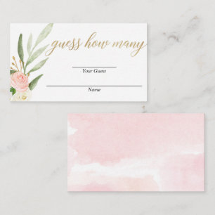 Raad eens hoeveel roze goudflorale baby showers ka informatiekaartje
