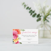 Raad eens hoeveel roze oranje pioen baby shower informatiekaartje (Staand voorkant)