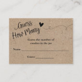 Raad eens hoeveel Rustic Kraft Shower Game Kaart (Voorkant)