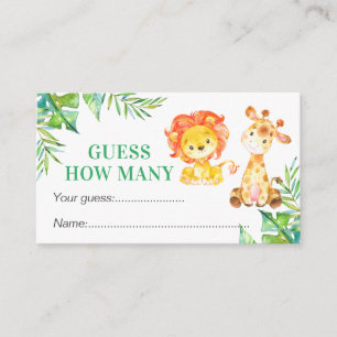 Raad eens hoeveel Safari Baby shower verjaardagssp Informatiekaartje