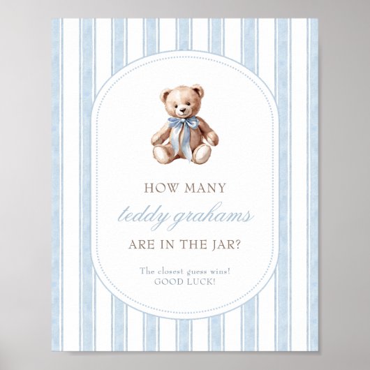 Raad eens hoeveel Teddy Grahams Baby shower spel t Poster (Voorkant)