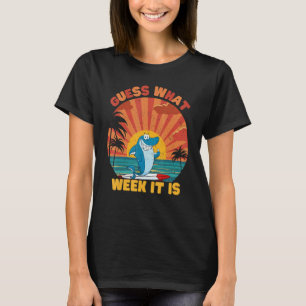Raad eens in welke week het is grappig haai Manne T-shirt