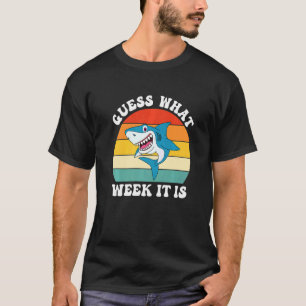 Raad eens in welke week het is haai Kinder Mannen T-shirt