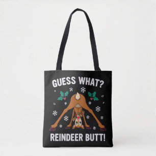 Raad eens Kerst Rendier Anus Kerstgrap Draagtas