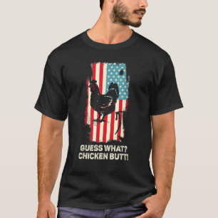 Raad eens kippenkont Kippen grap Retro Vintag T-shirt
