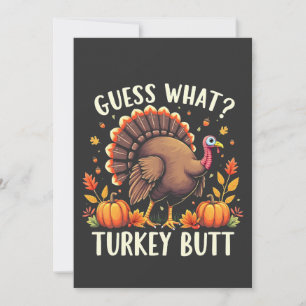 Raad eens? Turkije Butt Thanksgiving Grappig Bedankkaart