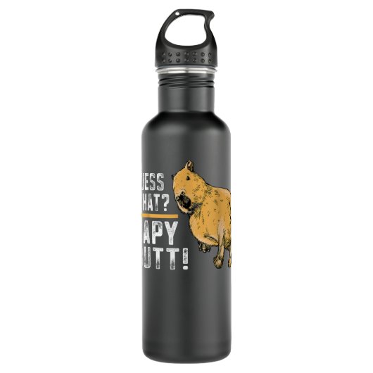 Raad eens wat Capy Butt Capybara Funny Capibara Waterfles (Voorkant)